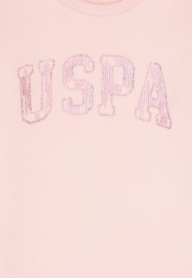 Kız Çocuk Toz Pembe Payet İşlemeli Sweat Örme Elbise - 50315624015