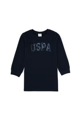 Kız Çocuk Lacivert Payet İşlemeli Sweat Örme Elbise - 50315624010