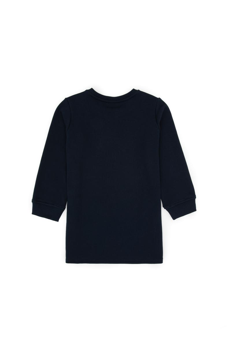 Kız Çocuk Lacivert Payet İşlemeli Sweat Örme Elbise