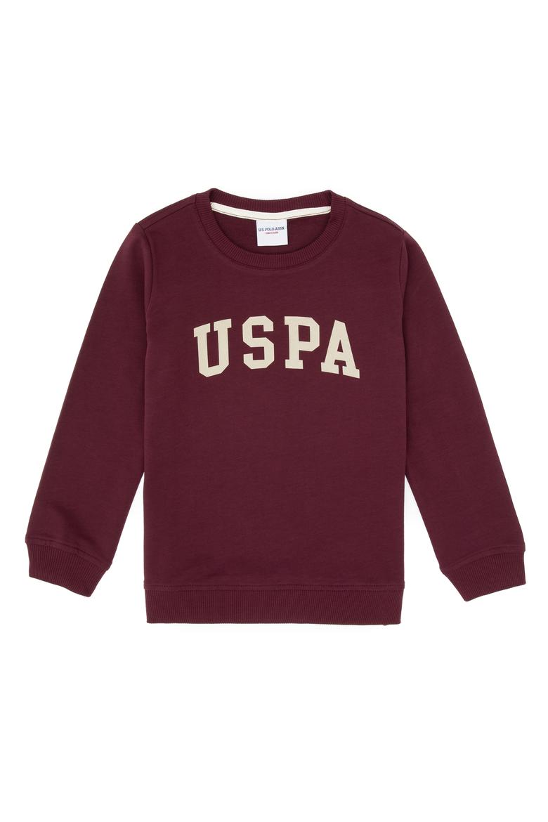 Erkek Çocuk Bordo Basic Bisiklet Yaka Sweatshirt