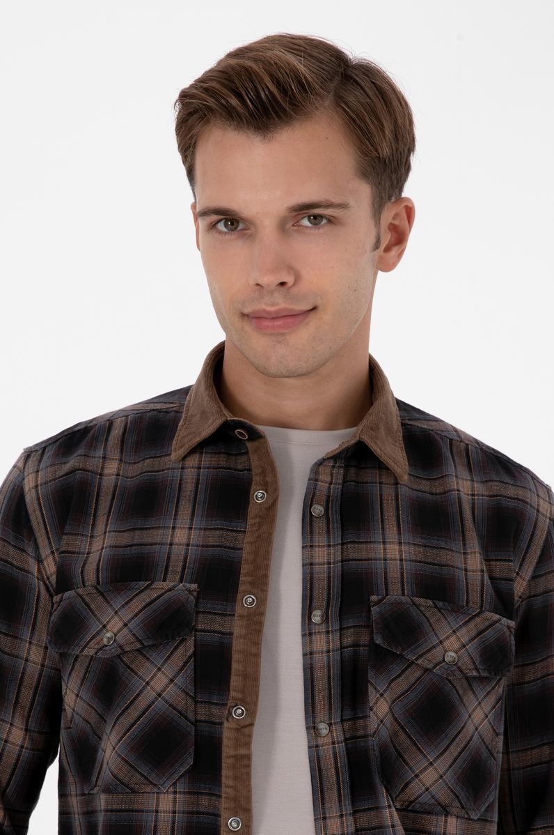 Erkek Kahverengi Uzun Kollu Gömlek