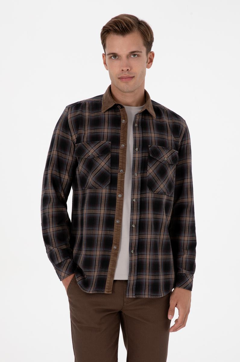 Erkek Kahverengi Uzun Kollu Gömlek