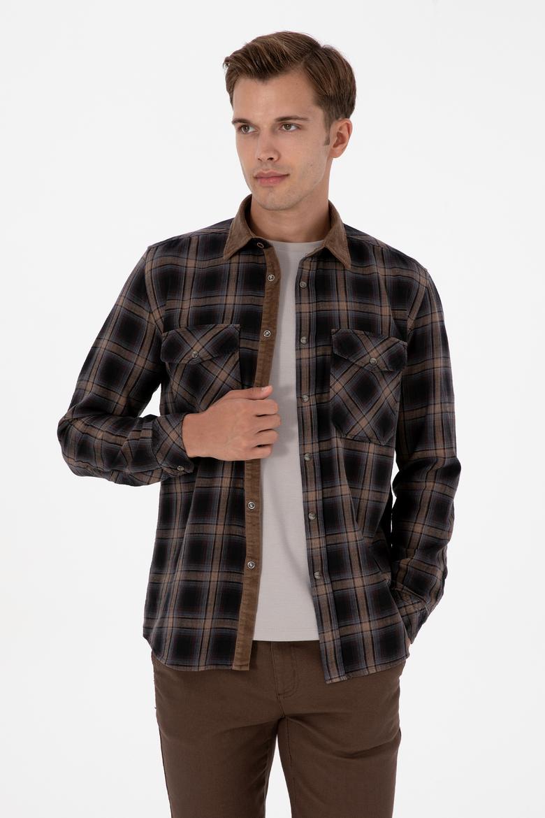 Erkek Kahverengi Uzun Kollu Gömlek - 50313432026