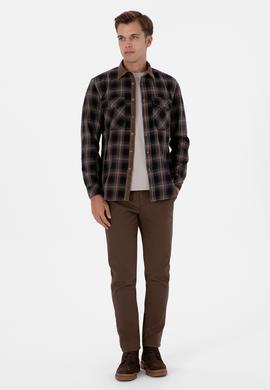 Erkek Kahverengi Uzun Kollu Gömlek - 50313432026