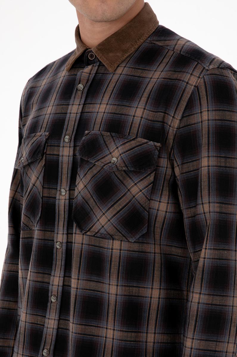 Erkek Kahverengi Uzun Kollu Gömlek