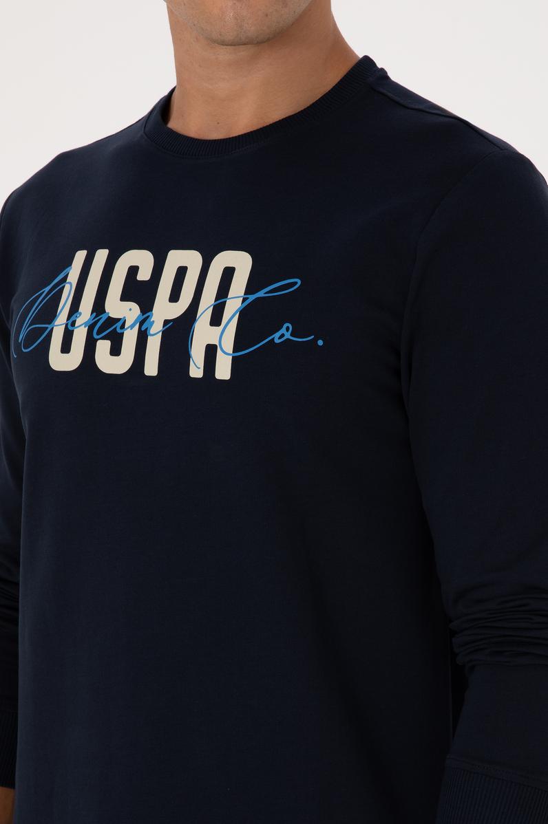 Erkek Regular Fit Bisiklet Yaka Lacivert İnce Sweatshirt