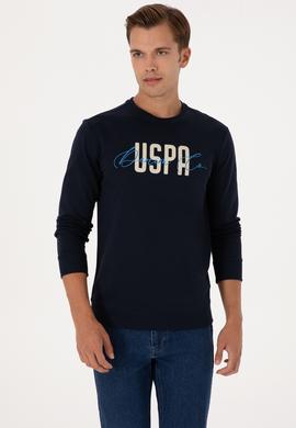 Erkek Regular Fit Bisiklet Yaka Lacivert İnce Sweatshirt - 50315570019