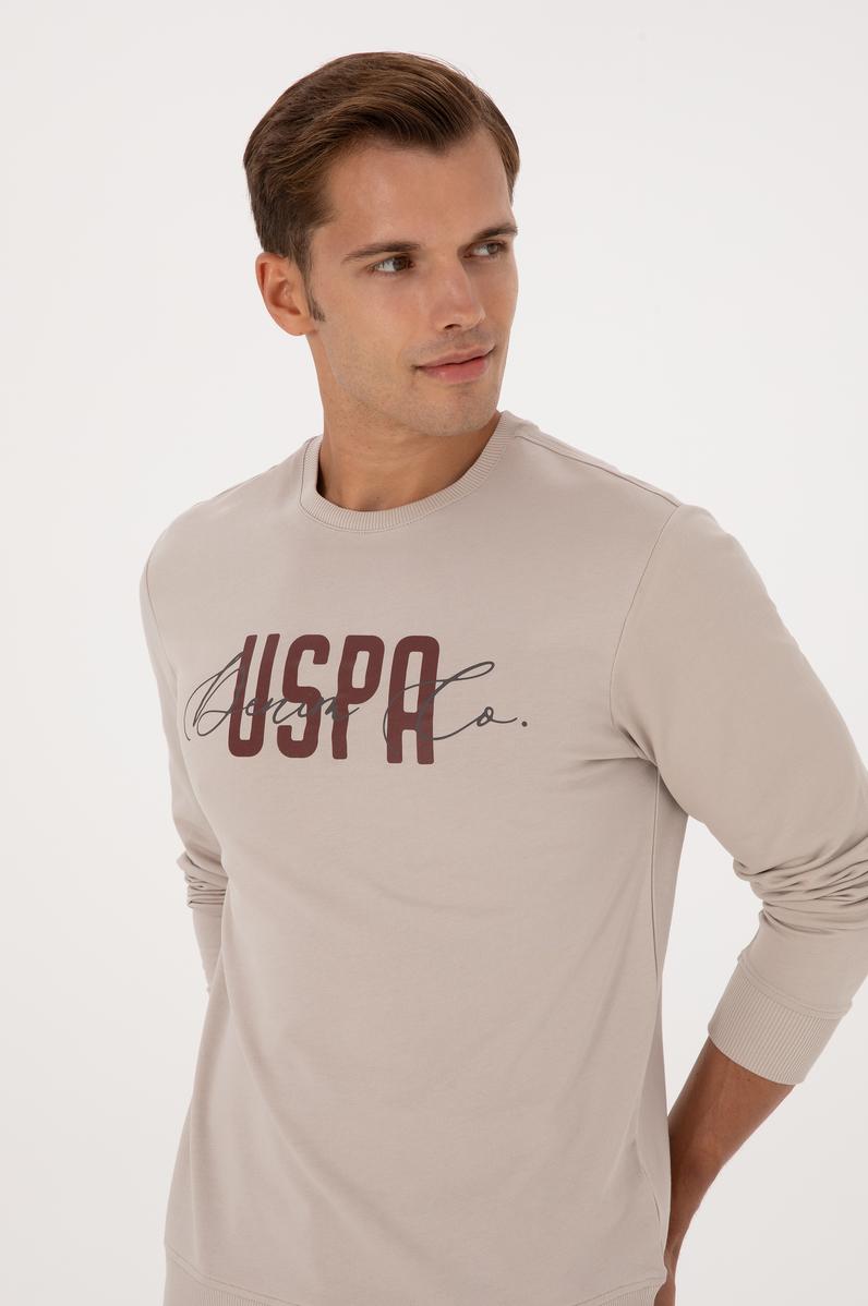 Erkek Regular Fit Bisiklet Yaka Taş İnce Sweatshirt