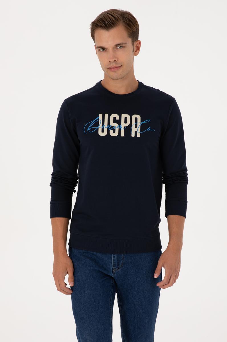 Erkek Regular Fit Bisiklet Yaka Lacivert İnce Sweatshirt