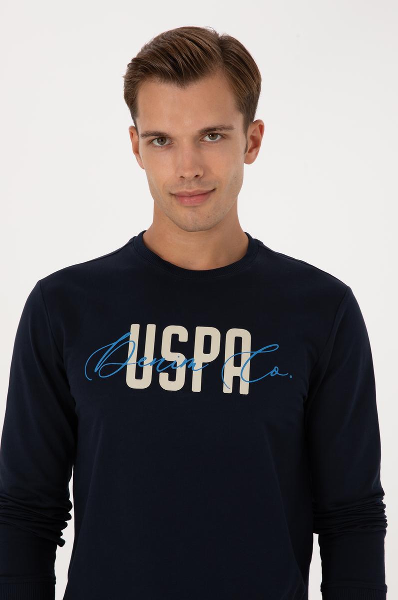 Erkek Regular Fit Bisiklet Yaka Lacivert İnce Sweatshirt