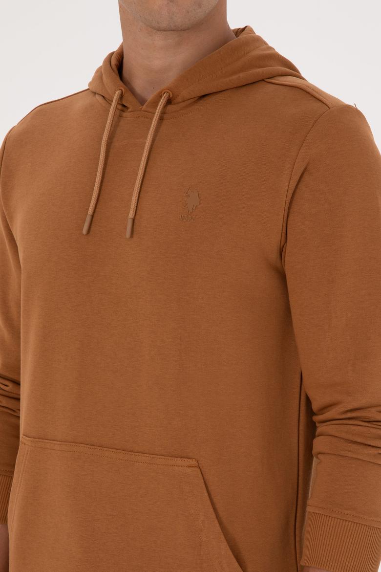 Erkek Regular Fit Kapüşonlu Camel Basic Sweatshirt - 50313720133