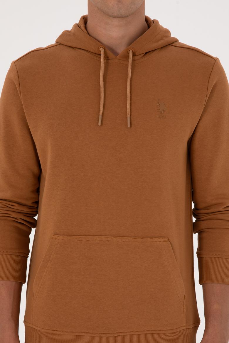 Erkek Regular Fit Kapüşonlu Camel Basic Sweatshirt - 50313720133