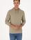 Erkek Regular Fit Kapüşonlu Açık Haki Basic Sweatshirt