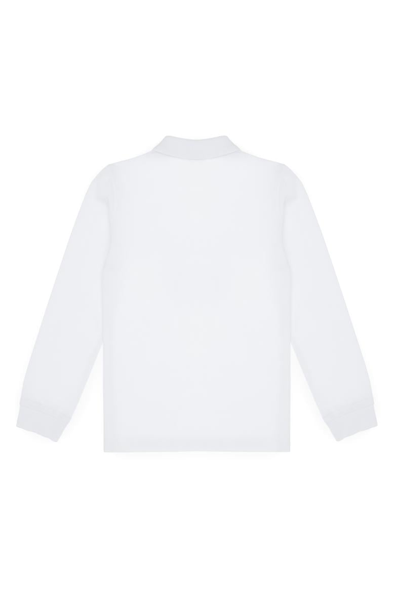 Erkek Çocuk Beyaz Basic Polo Yaka Sweatshirt - 50313790003