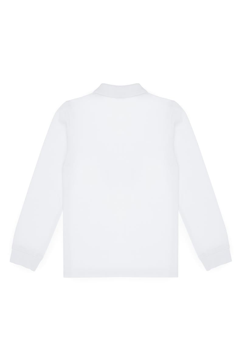 Erkek Çocuk Beyaz Basic Polo Yaka Sweatshirt