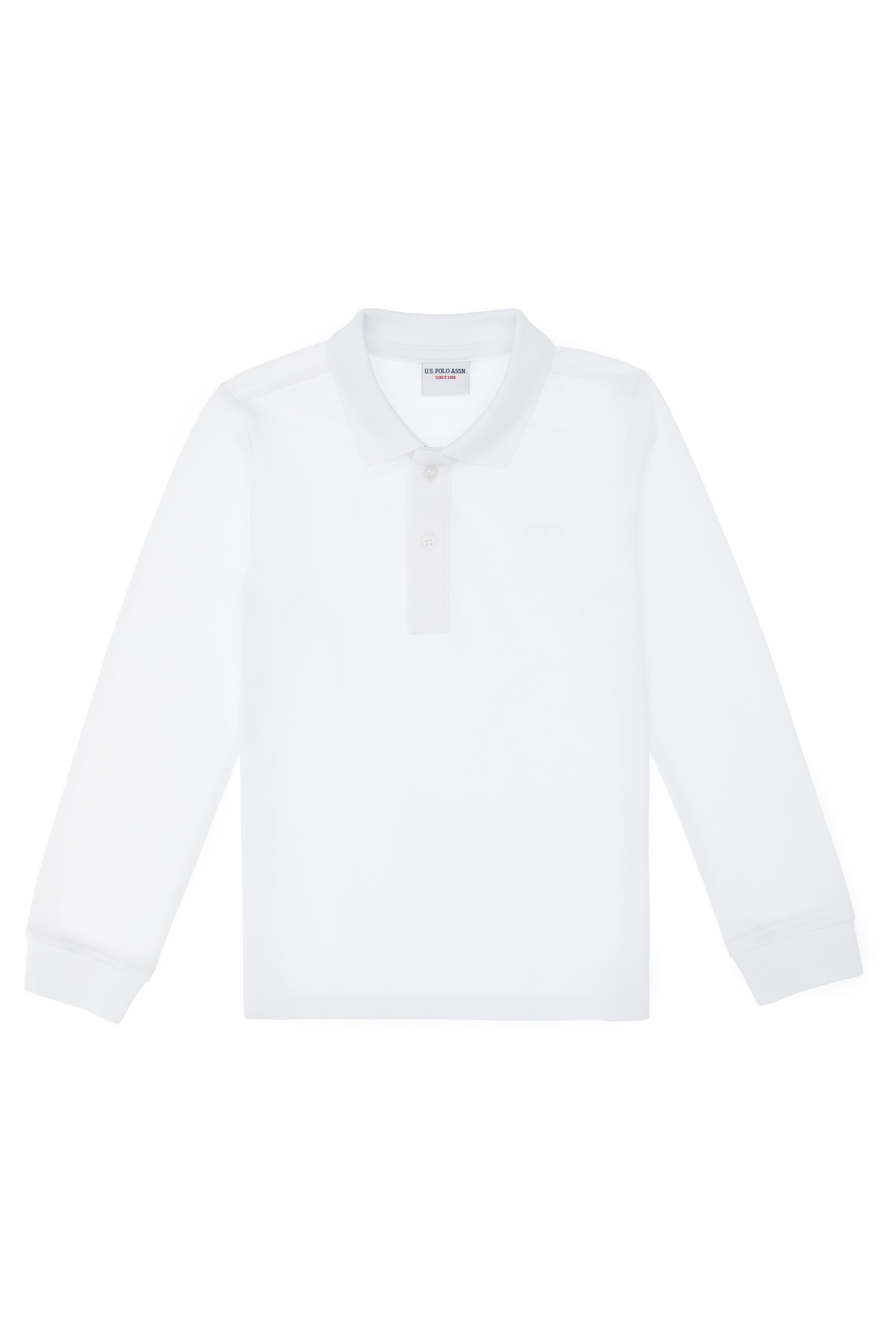 Erkek Çocuk Beyaz Basic Polo Yaka Sweatshirt - Image 6