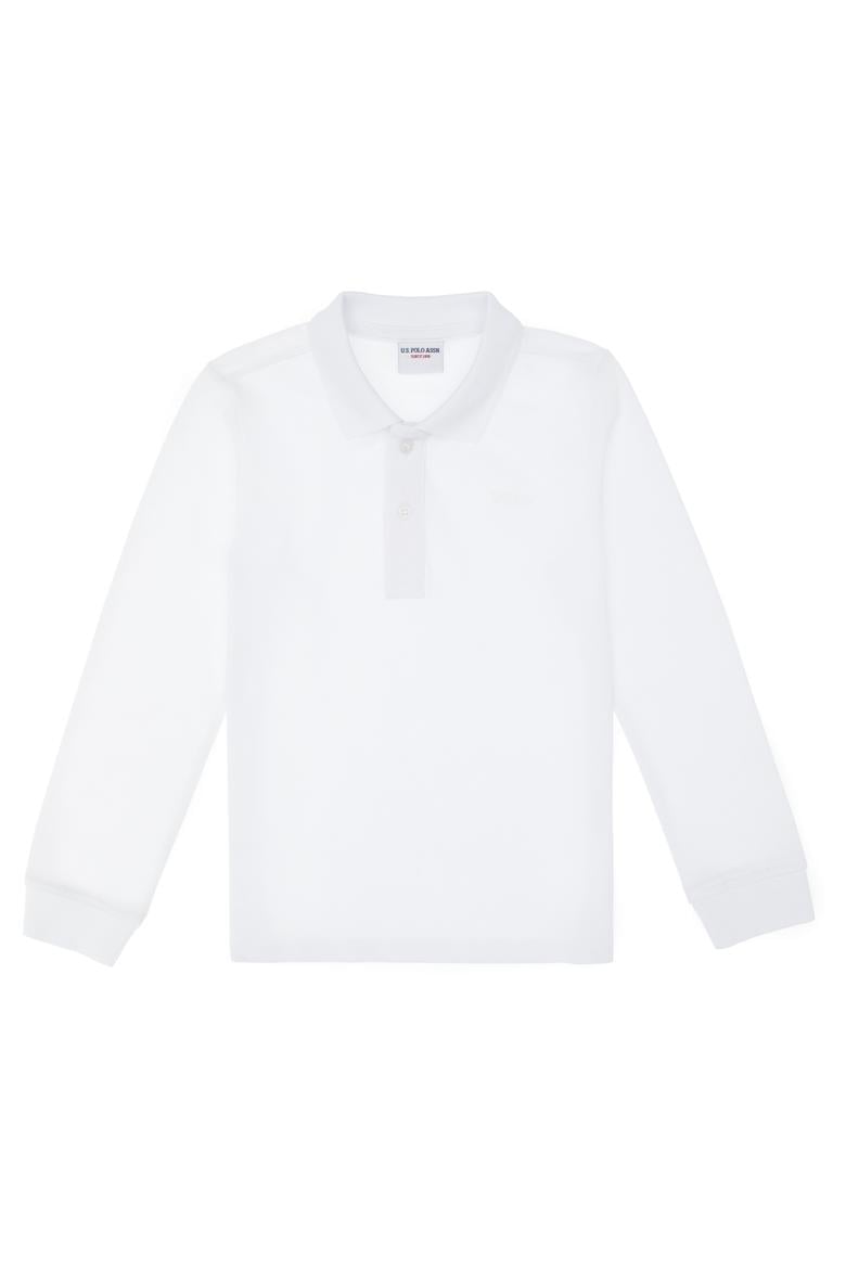 Erkek Çocuk Beyaz Basic Polo Yaka Sweatshirt - 50313790003