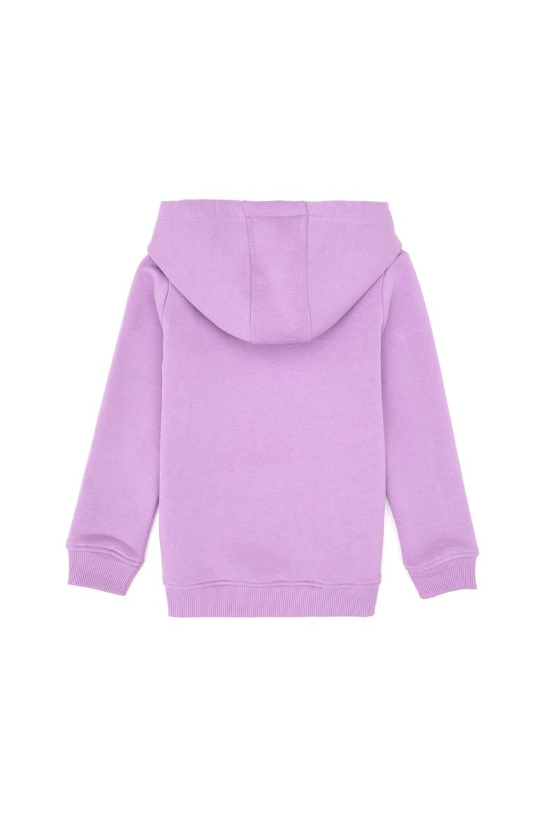 Kız Çocuk Lila Payet İşlemeli Şardonlu Kapüşonlu Basic Sweatshirt - 50314257004