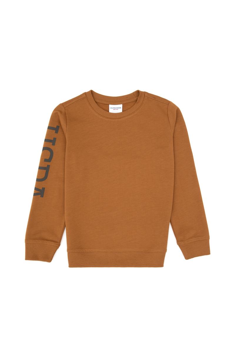 Erkek Çocuk Camel Basic Bisiklet Yaka Sweatshirt