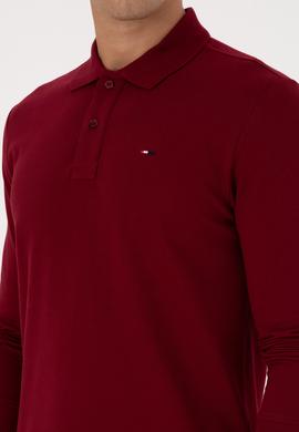 Erkek Regular Fit Polo Yaka Bordo Basic Sweatshirt - 50315941006