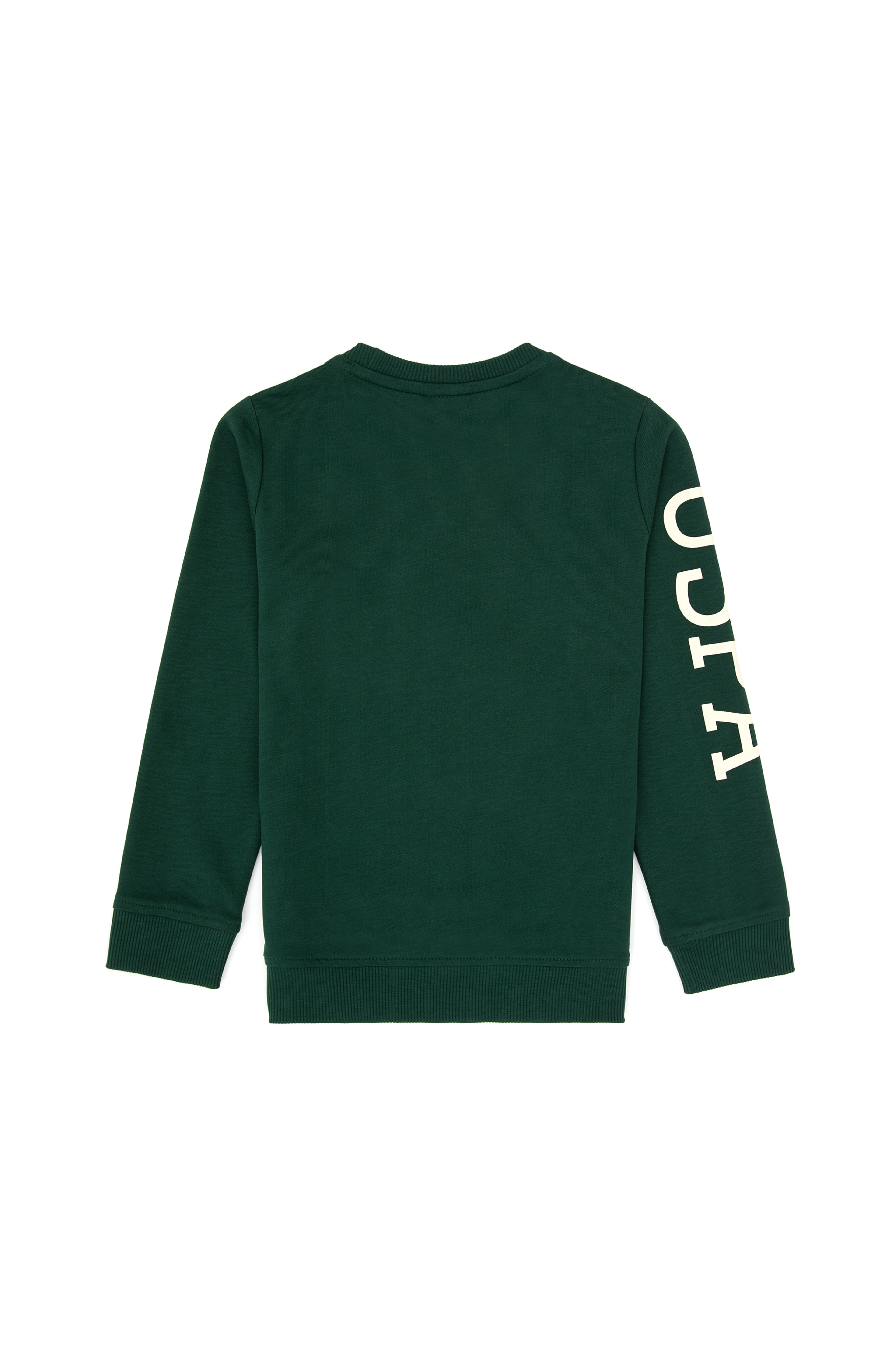 Erkek Çocuk Koyu Yeşil Basic Bisiklet Yaka Sweatshirt - Image 2