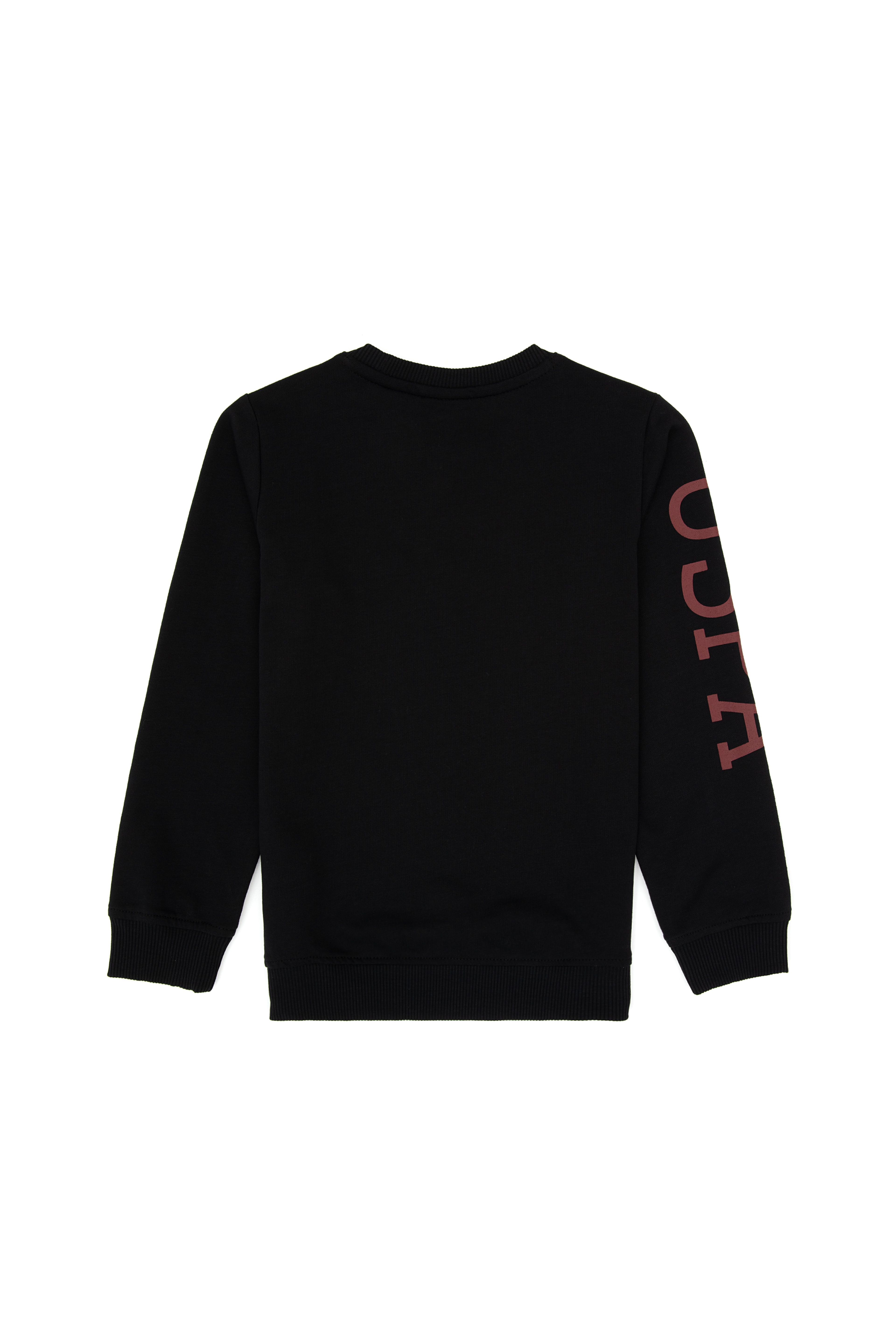 Erkek Çocuk Siyah Basic Bisiklet Yaka Sweatshirt