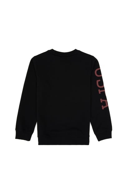 Erkek Çocuk Siyah Basic Bisiklet Yaka Sweatshirt