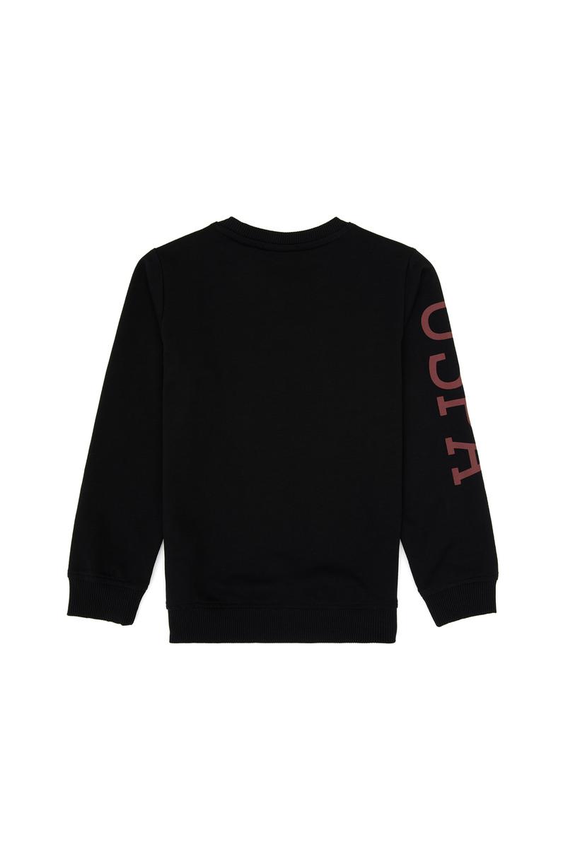 Erkek Çocuk Siyah Basic Bisiklet Yaka Sweatshirt