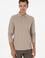 Erkek Regular Fit Polo Yaka Koyu Bej Basic Sweatshirt