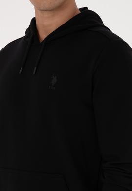 Erkek Regular Fit Kapüşonlu Siyah Basic Sweatshirt - 50313720028