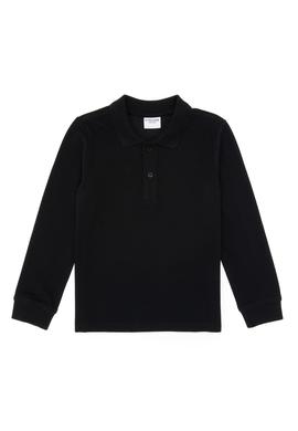 Erkek Çocuk Siyah Basic Polo Yaka Sweatshirt - 50313790031