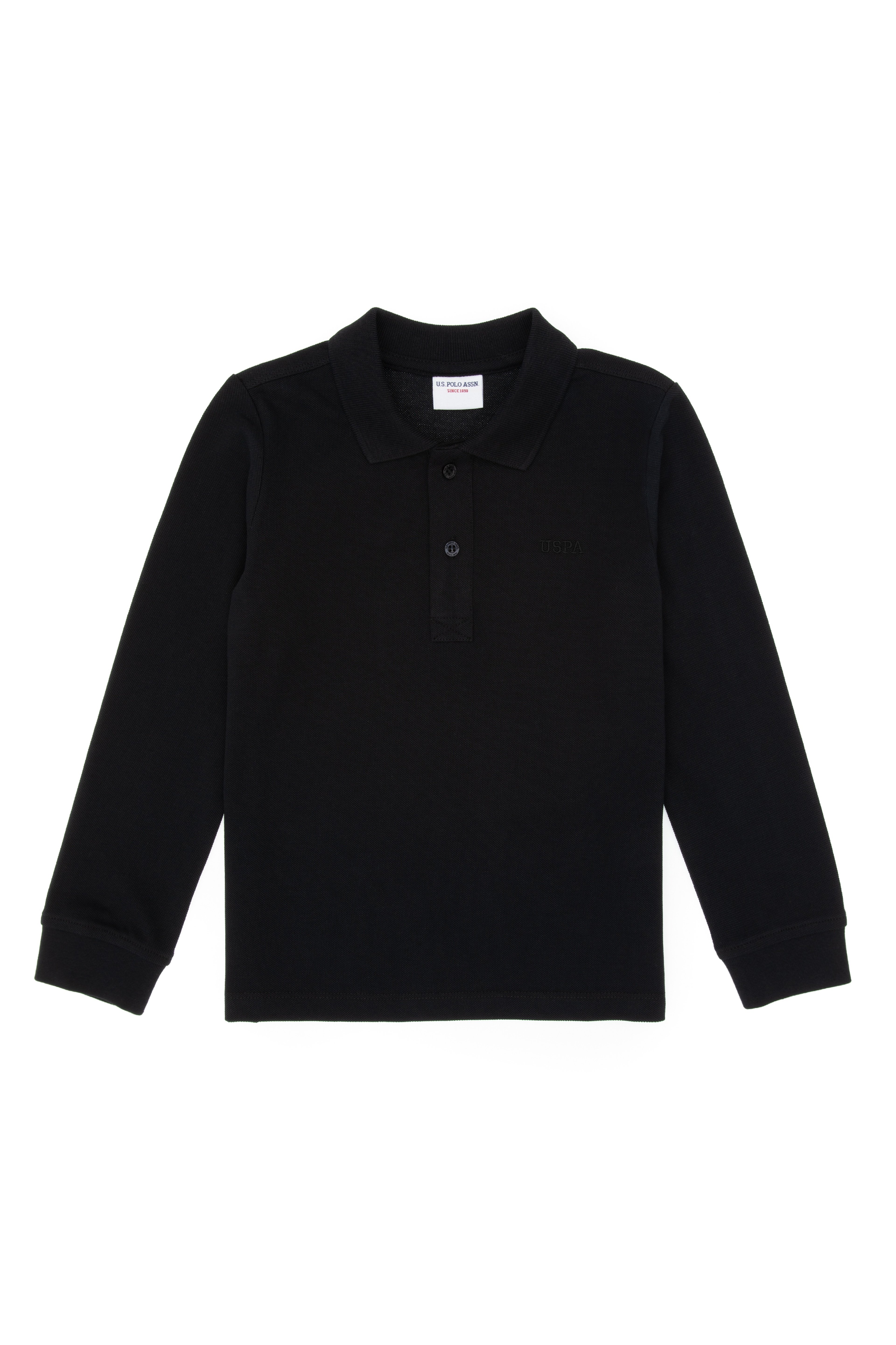 Erkek Çocuk Siyah Basic Polo Yaka Sweatshirt - Image 5