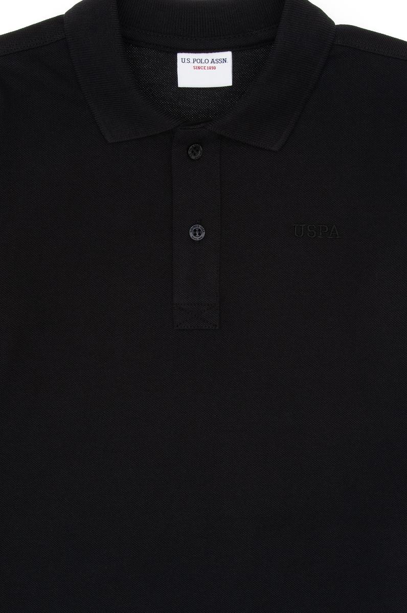 Erkek Çocuk Siyah Basic Polo Yaka Sweatshirt