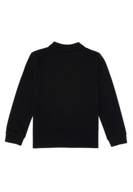 Erkek Çocuk Siyah Basic Polo Yaka Sweatshirt - 50313790031