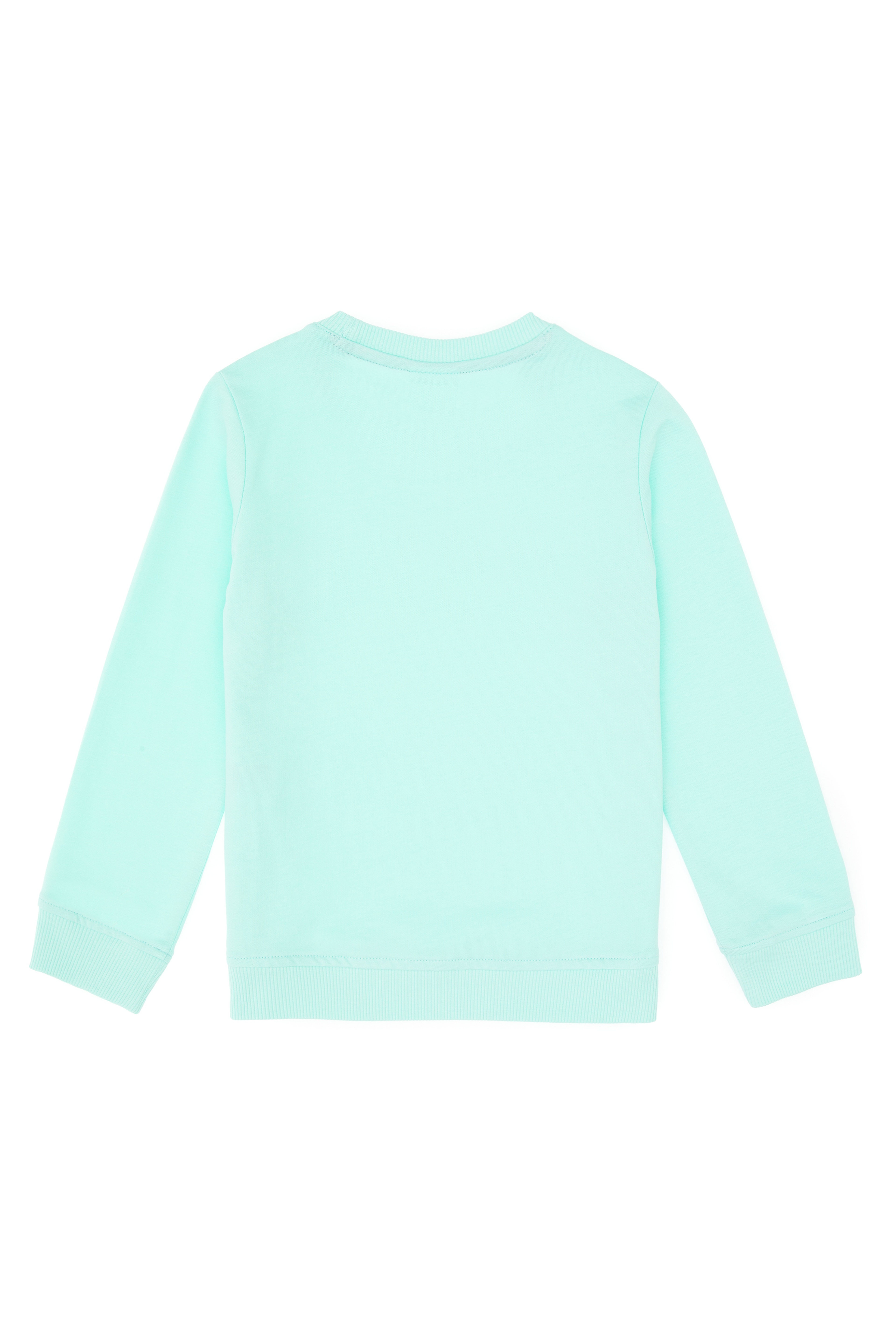 Erkek Çocuk Yeşil Basic Bisiklet Yaka Sweatshirt - Image 5