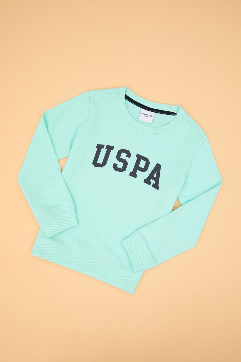 Erkek Çocuk Yeşil Basic Bisiklet Yaka Sweatshirt - 50313830231