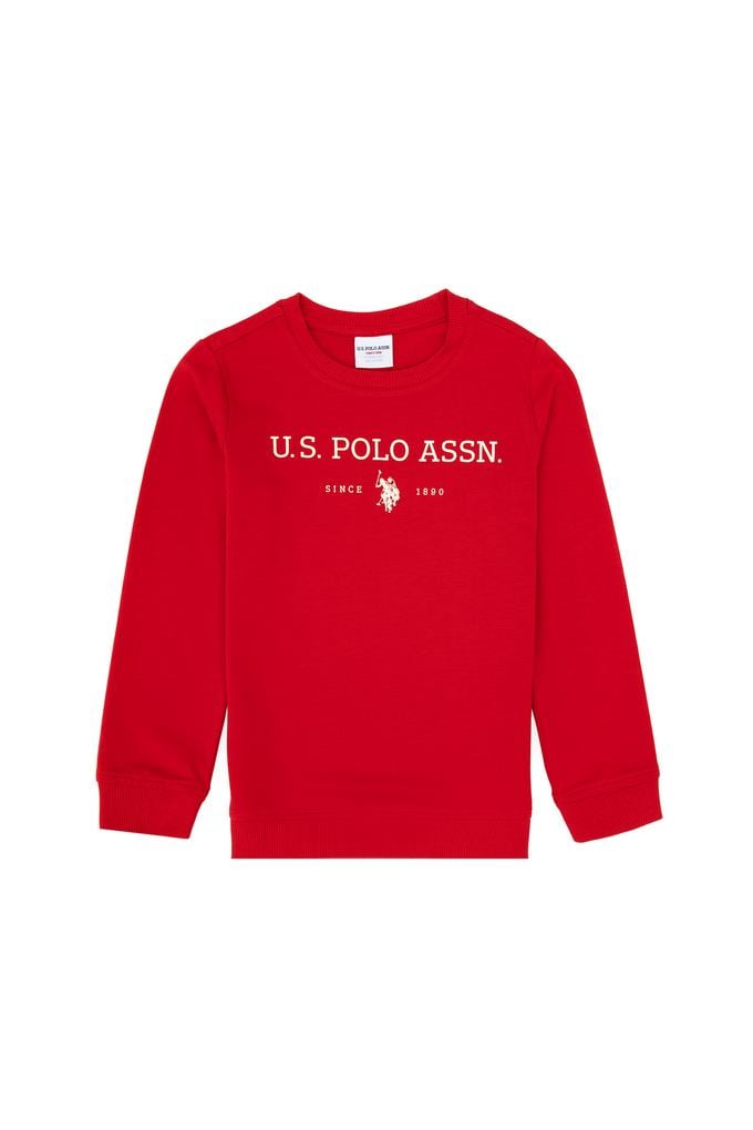 Erkek Çocuk Kırmızı Bisiklet Yaka Sweatshirt