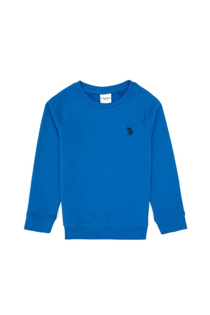 Erkek Çocuk Saks Basic Bisiklet Yaka Sweatshirt