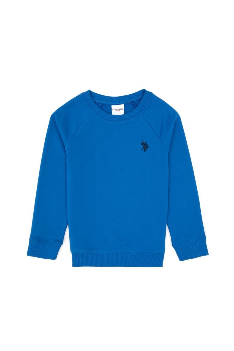 Erkek Çocuk Saks Basic Bisiklet Yaka Sweatshirt
