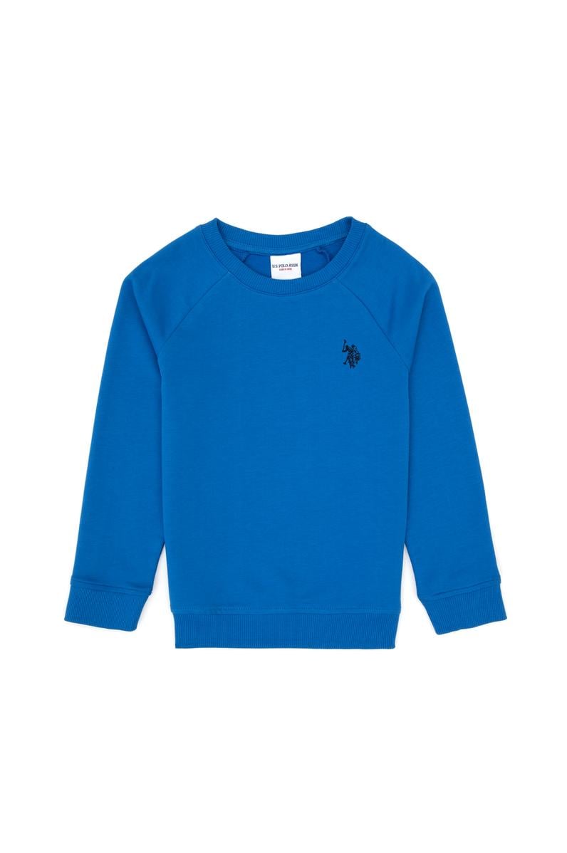Erkek Çocuk Saks Basic Bisiklet Yaka Sweatshirt