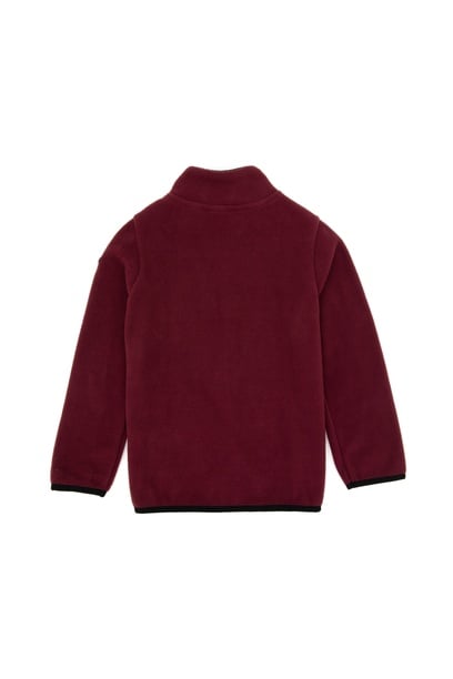 Erkek Çocuk Bordo Polar Örme Hırka