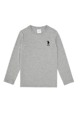 Erkek Çocuk Gri Melanj Basic Bisiklet Yaka Sweatshirt - 50314002085