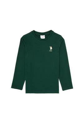 Erkek Çocuk Koyu Yeşil Basic Bisiklet Yaka Sweatshirt - 50314002001