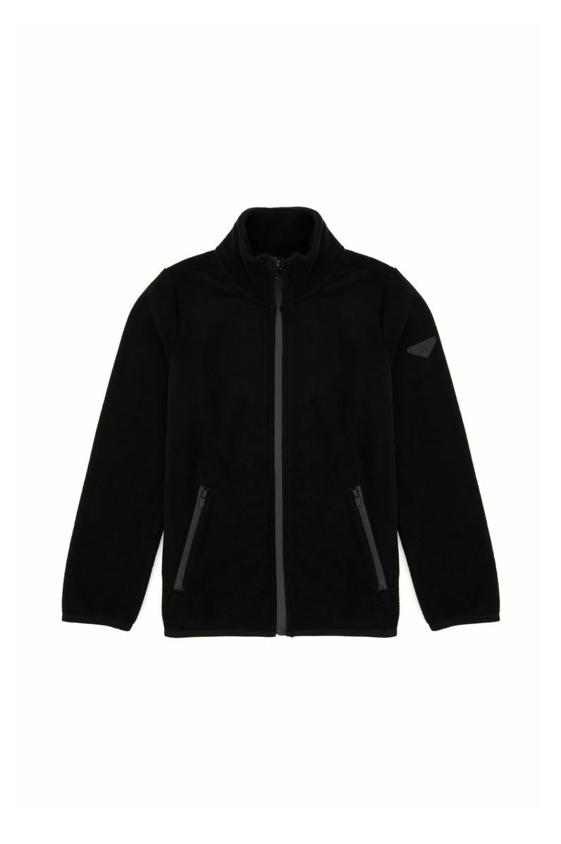 Erkek Çocuk Siyah Fermuarlı Sweatshirt