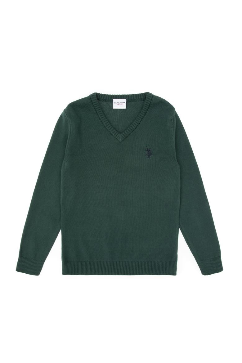 Erkek Çocuk Yeşil Basic Kazak