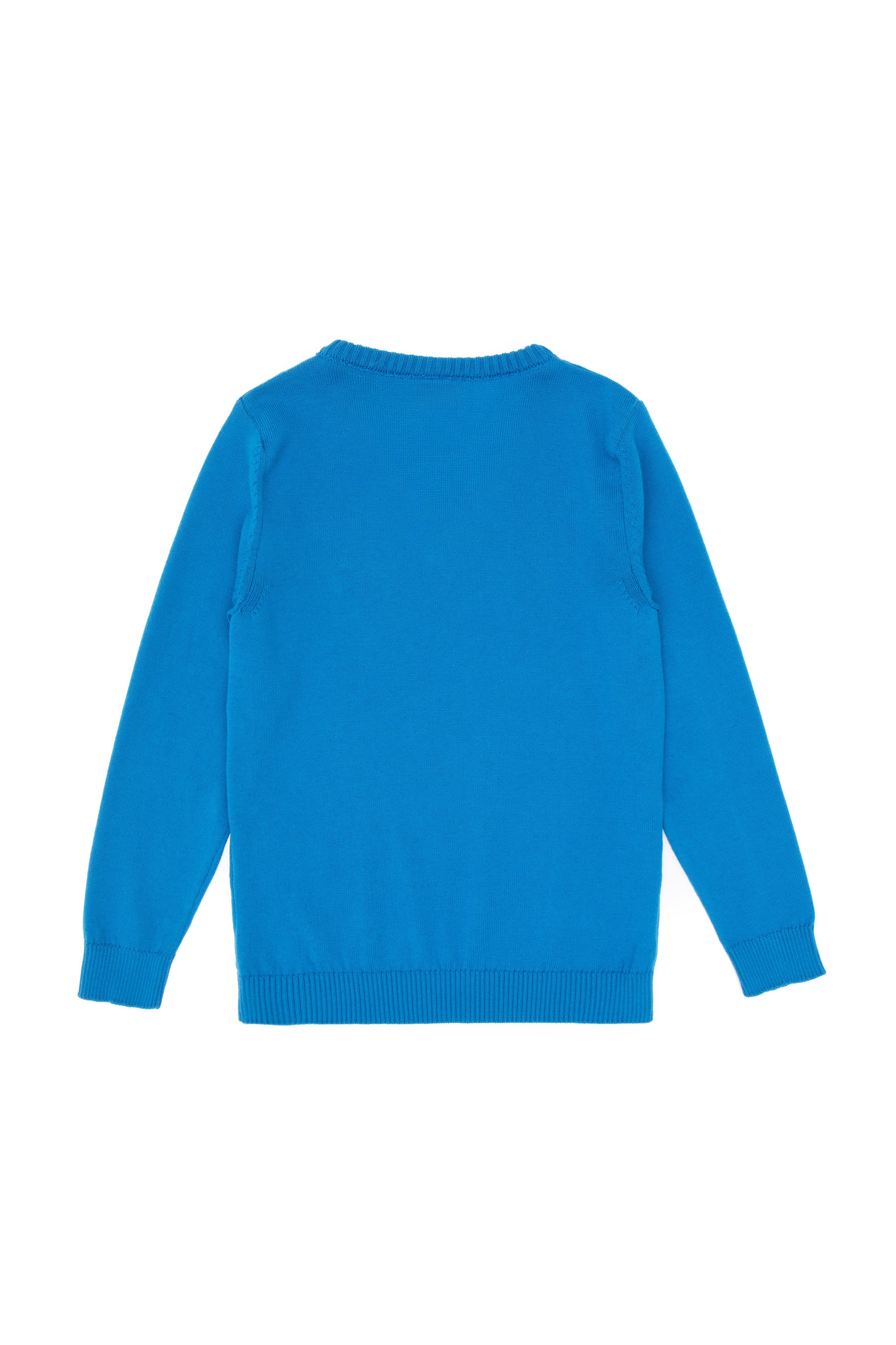 Erkek Çocuk Kobalt Mavi V Yaka Basic Kazak - Image 4