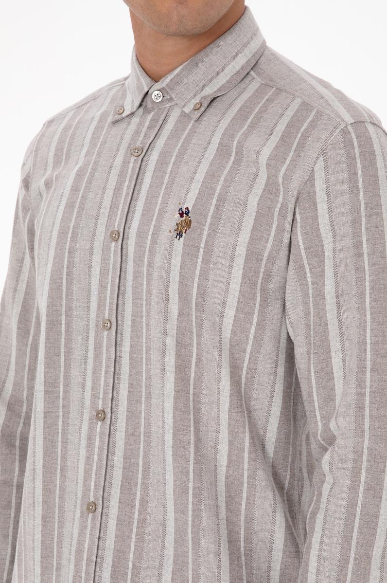 Erkek Açık Kahverengi Uzun Kollu Gömlek