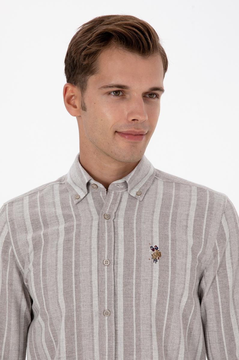 Erkek Açık Kahverengi Uzun Kollu Gömlek