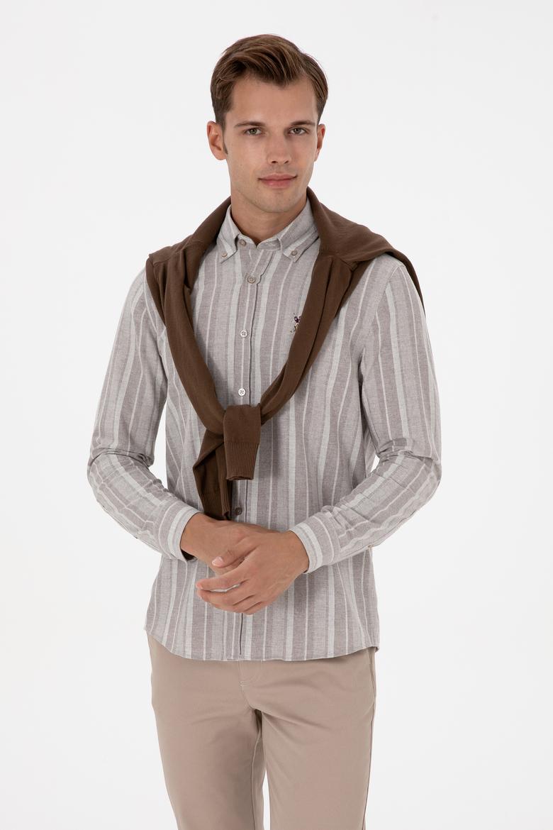 Erkek Açık Kahverengi Uzun Kollu Gömlek - 50316565043