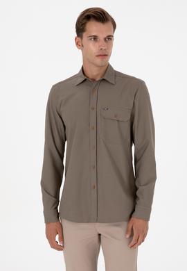 Erkek Haki Uzun Kollu Gömlek - 50316655010